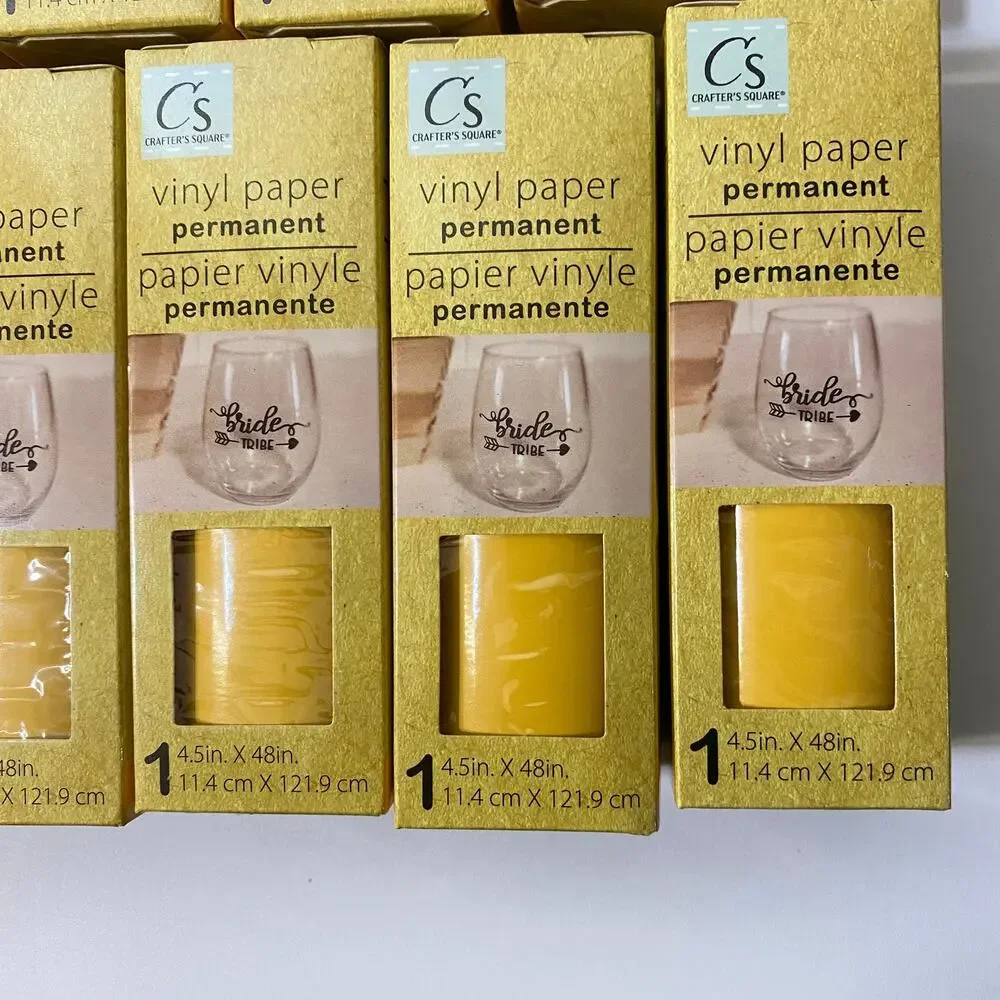 15 Yellow Glossy Crafter's Square Vinyl Paper Permanent 4.5in x 48in New